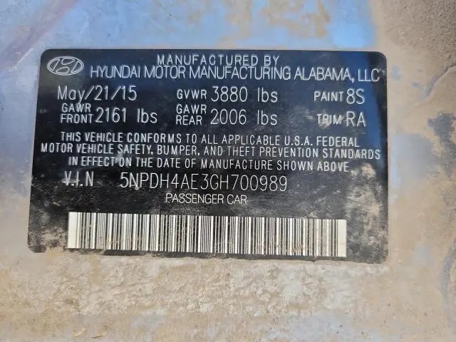 2016 HYUNDAI ELANTRA SE  