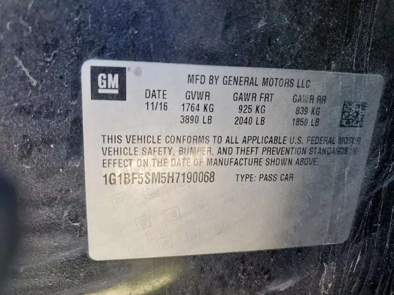 2017 CHEVROLET CRUZE PREMIER  