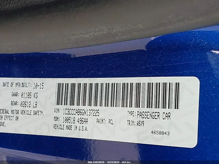 2016 CHRYSLER 200 LIMITED