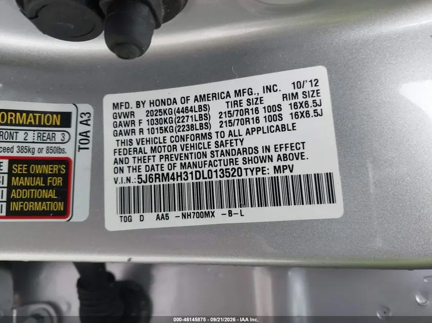 2013 HONDA CR-V LX