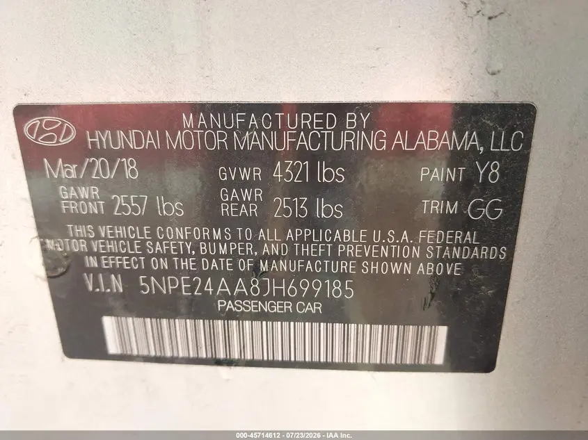 2018 HYUNDAI SONATA ECO