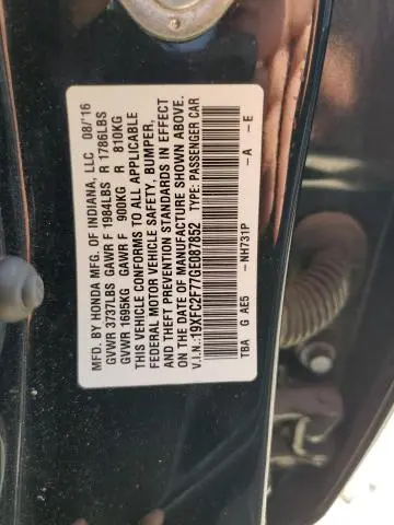 2016 HONDA CIVIC EX
