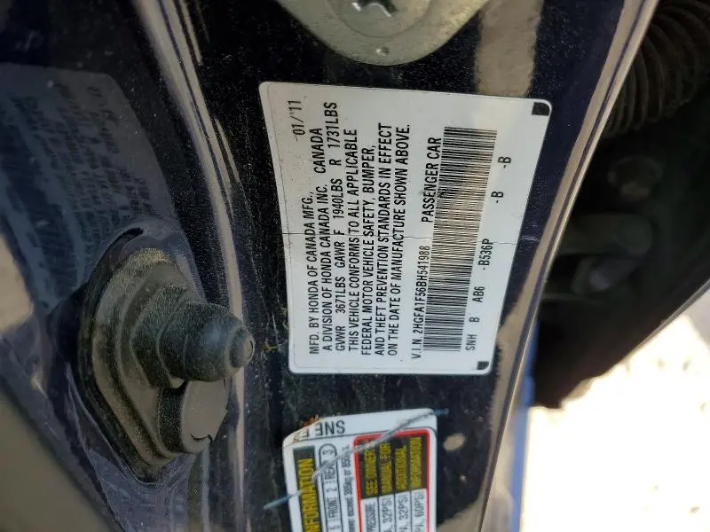 2011 HONDA CIVIC LX  