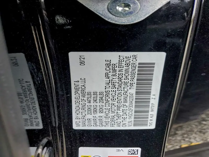 2021 HONDA ACCORD SPORT  