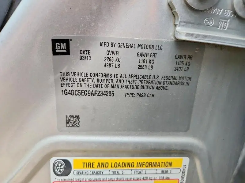 2010 BUICK LACROSSE CXL  