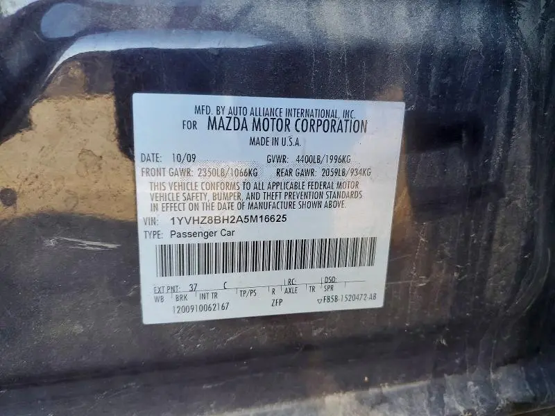 2010 MAZDA 6 I  