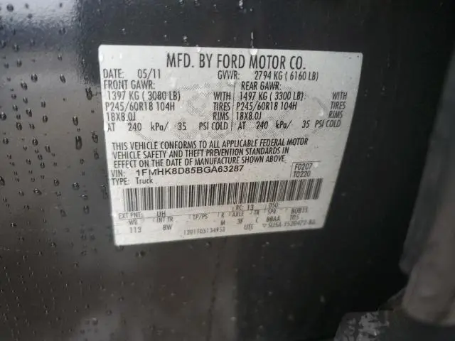 2011 FORD EXPLORER XLT  