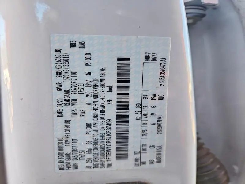 2020 FORD F150 SUPERCREW  