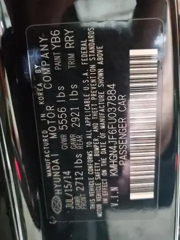 2015 HYUNDAI GENESIS 5.0L  