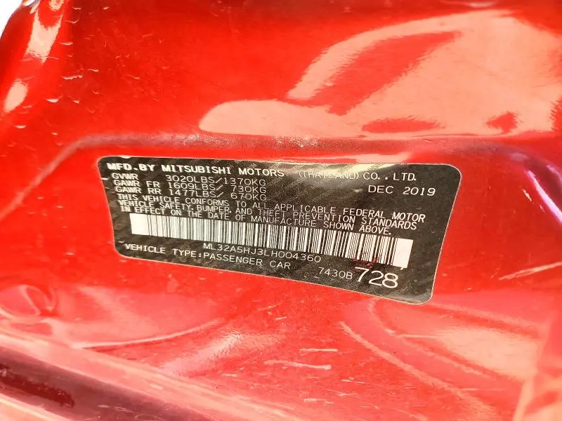 2020 MITSUBISHI MIRAGE LE  