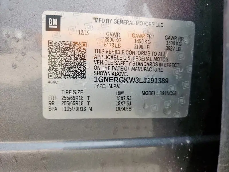 2020 CHEVROLET TRAVERSE LT  