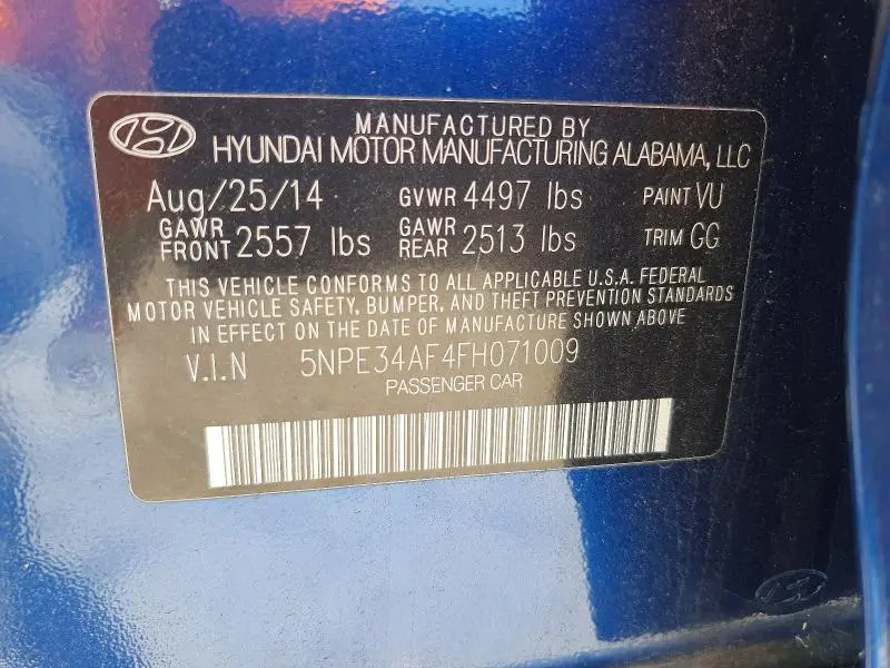 2015 HYUNDAI SONATA SPORT  