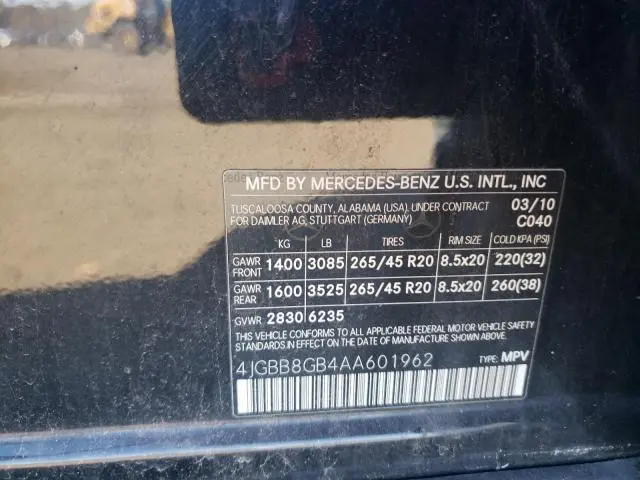 2010 MERCEDES-BENZ ML 350 4MATIC  