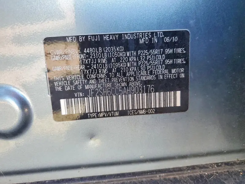 2010 SUBARU FORESTER 2.5X PREMIUM  