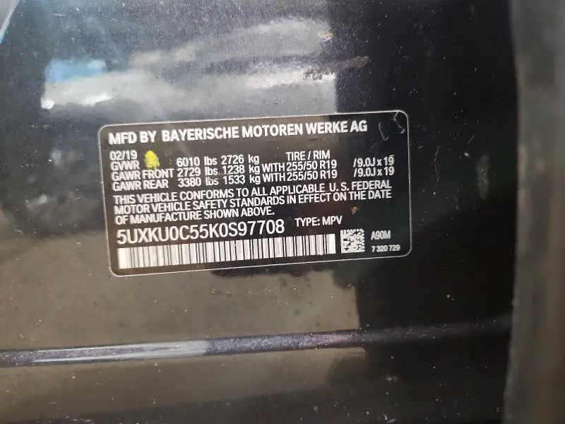 2019 BMW X6 SDRIVE35I  