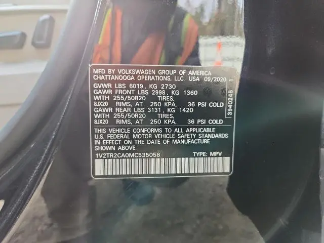 2021 VOLKSWAGEN ATLAS SEL PREMIUM  