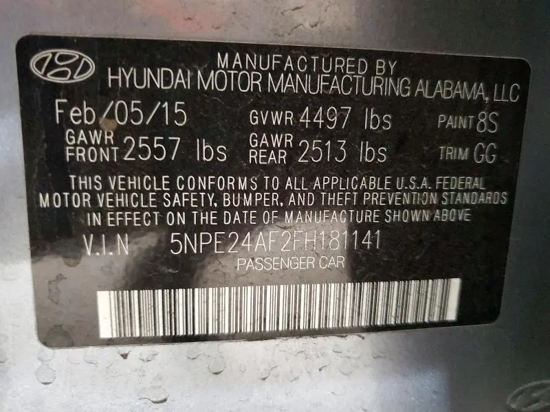 2015 HYUNDAI SONATA SE  