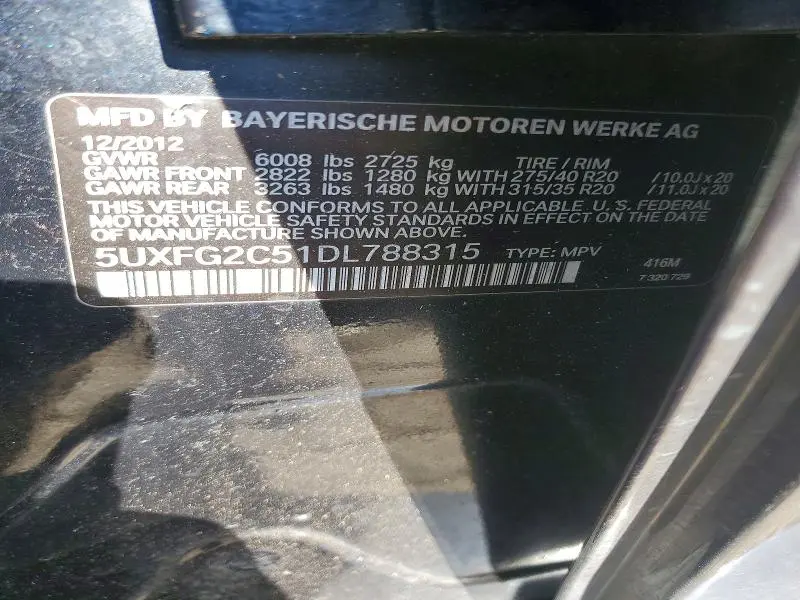 2013 BMW X6 XDRIVE35I  