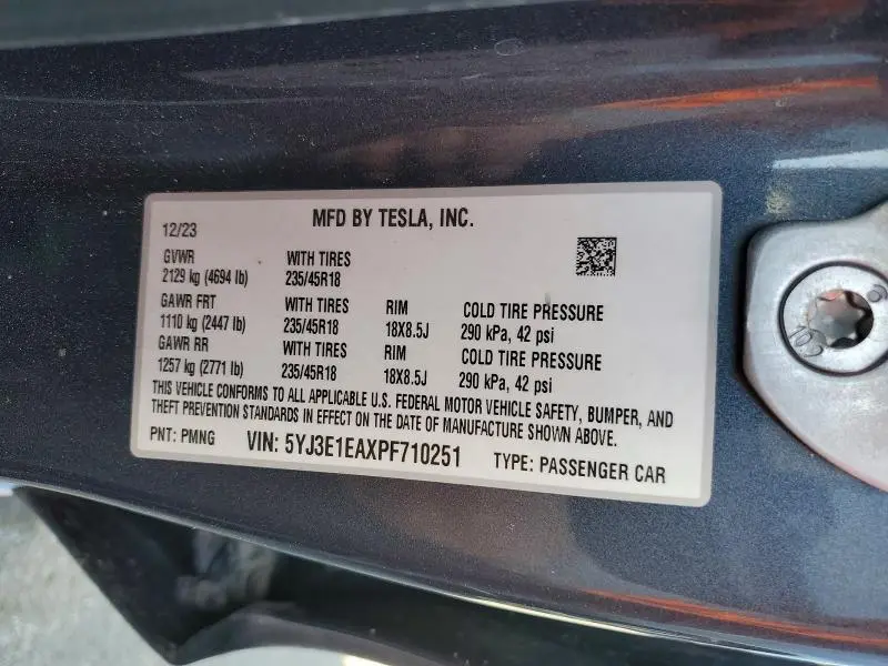 2023 TESLA MODEL 3   