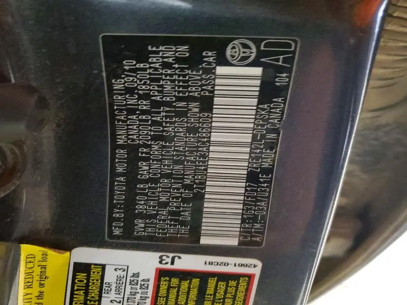 2010 TOYOTA COROLLA S  