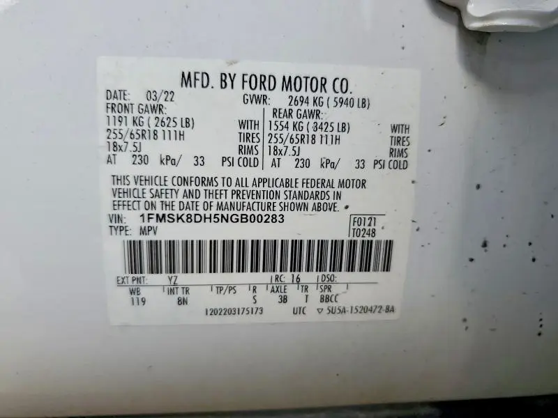 2022 FORD EXPLORER XLT  