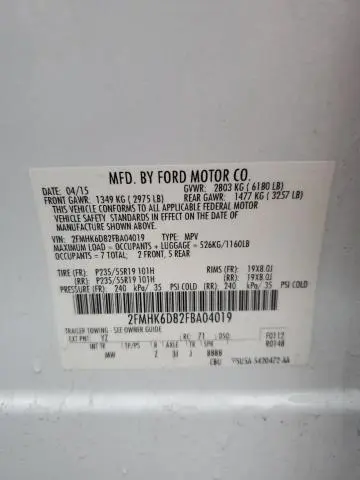 2015 FORD FLEX LIMITED  