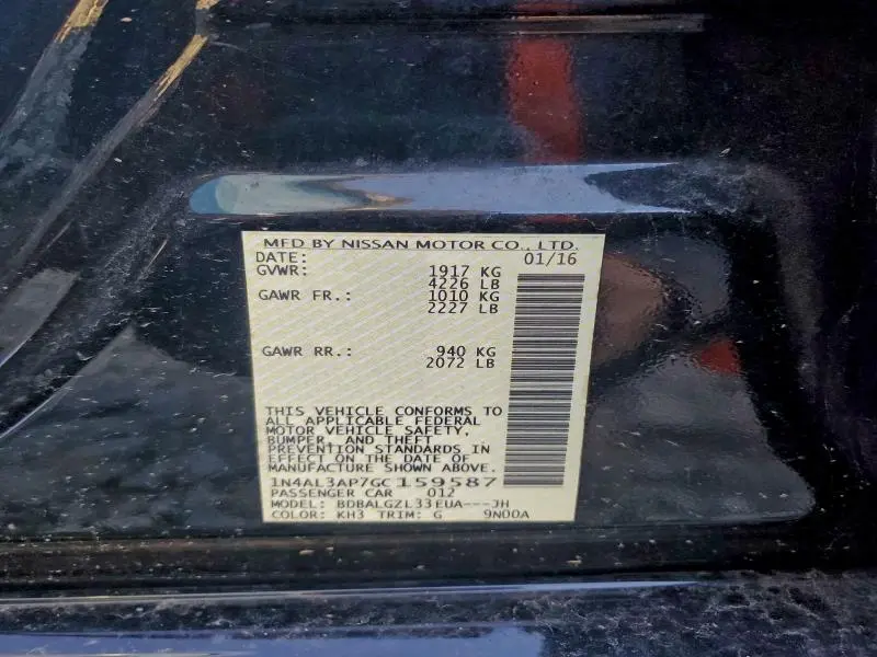 2016 NISSAN ALTIMA 2.5  