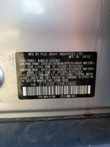 2013 SUBARU FORESTER 2.5X  