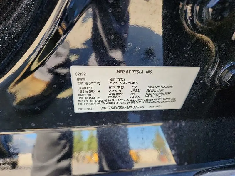 2022 TESLA MODEL Y   