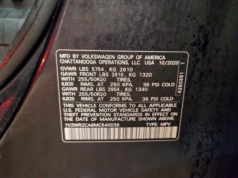 2021 VOLKSWAGEN ATLAS SE  