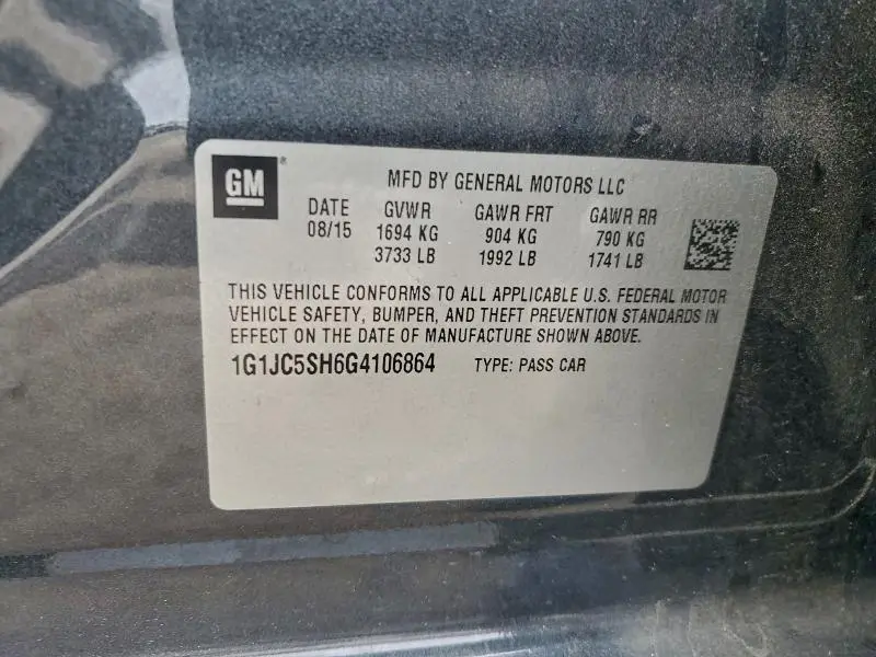 2016 CHEVROLET SONIC LT  