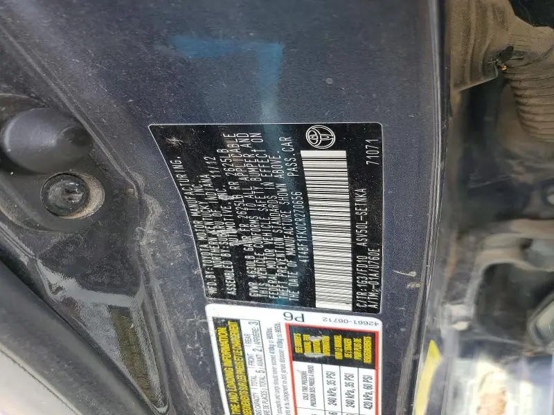 2012 TOYOTA CAMRY LE  