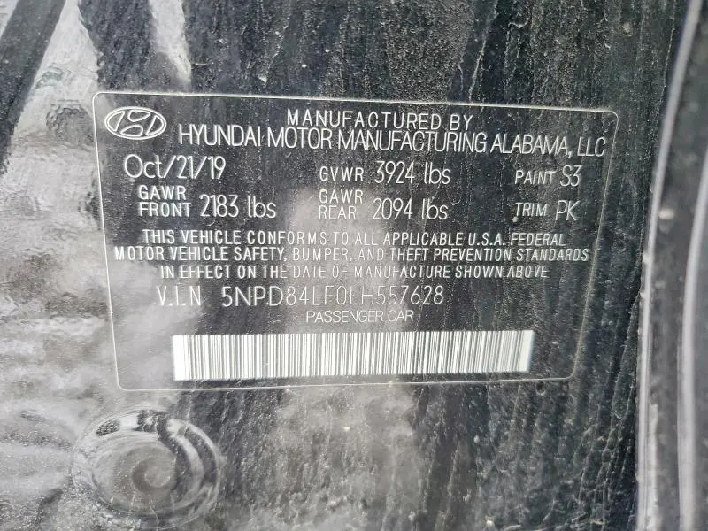 2020 HYUNDAI ELANTRA SEL  