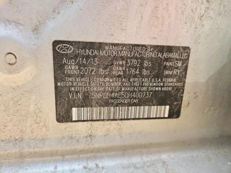 2013 HYUNDAI ELANTRA LIMITED  