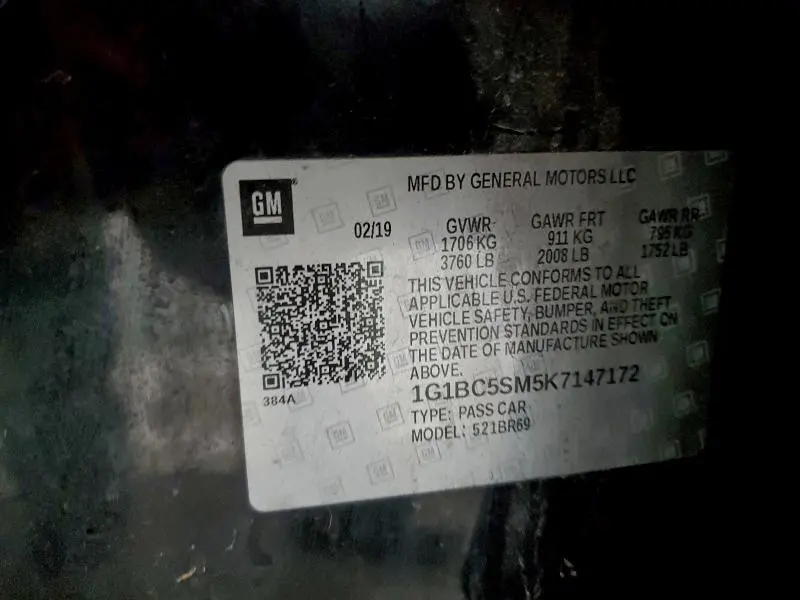 2019 CHEVROLET CRUZE LS  