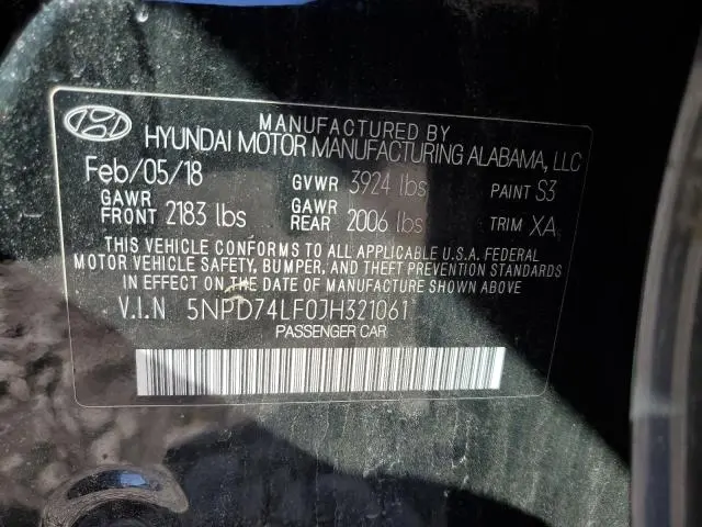 2018 HYUNDAI ELANTRA SE