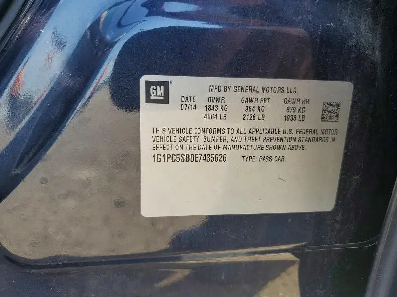 2014 CHEVROLET CRUZE LT  