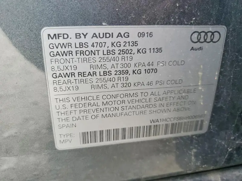 2017 AUDI Q3 PREMIUM PLUS  