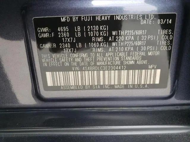 2014 SUBARU OUTBACK 3.6R LIMITED  