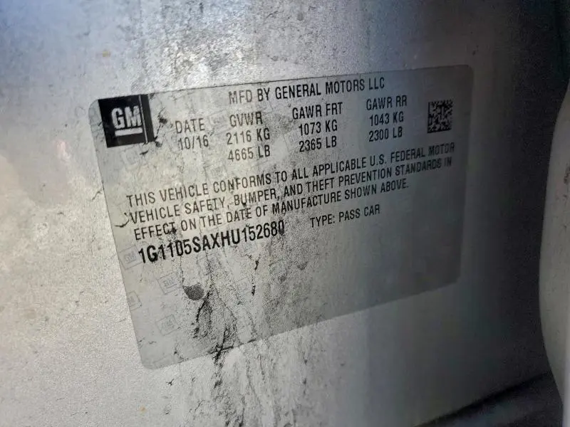 2017 CHEVROLET IMPALA LT  