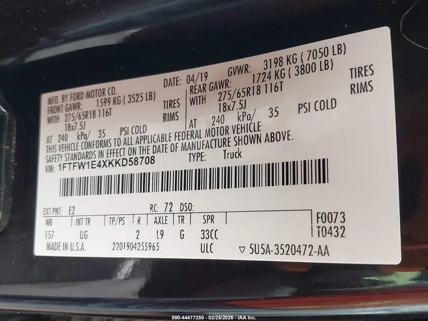2019 FORD F-150 XLT