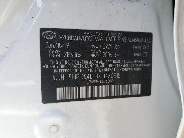 2019 HYUNDAI ELANTRA SEL  
