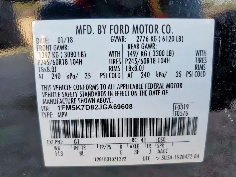 2018 FORD EXPLORER XLT  