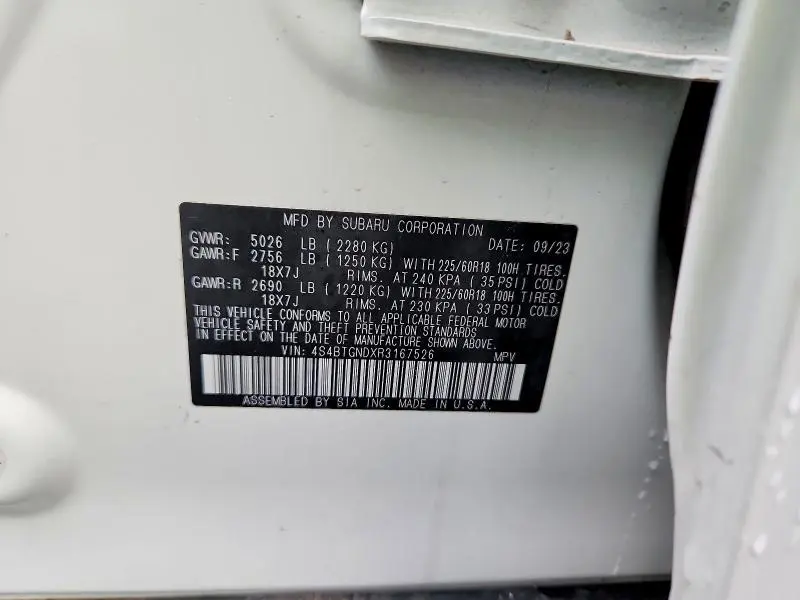 2024 SUBARU OUTBACK LIMITED XT  