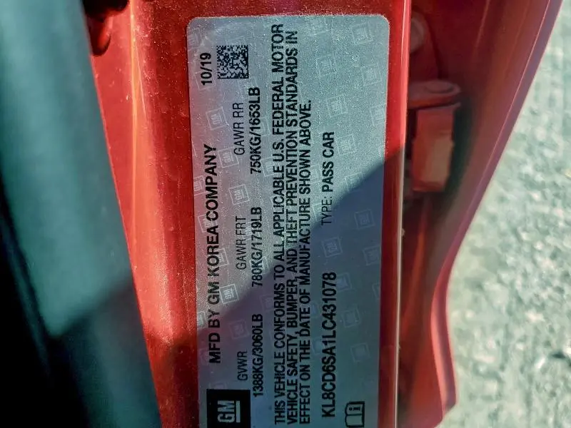 2020 CHEVROLET SPARK 1LT  