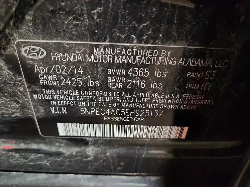 2014 HYUNDAI SONATA LIMITED  