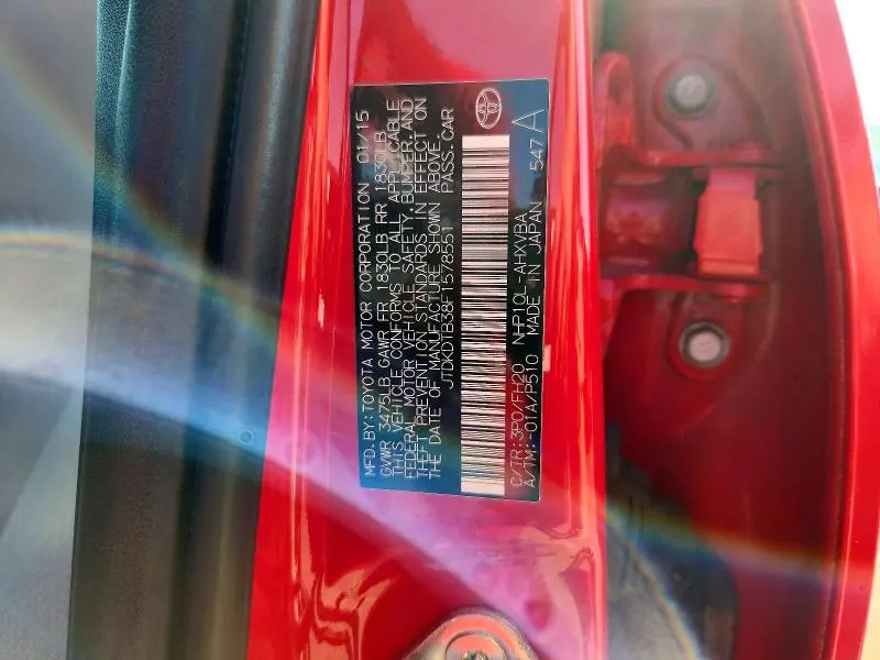 2015 TOYOTA PRIUS C ONE  