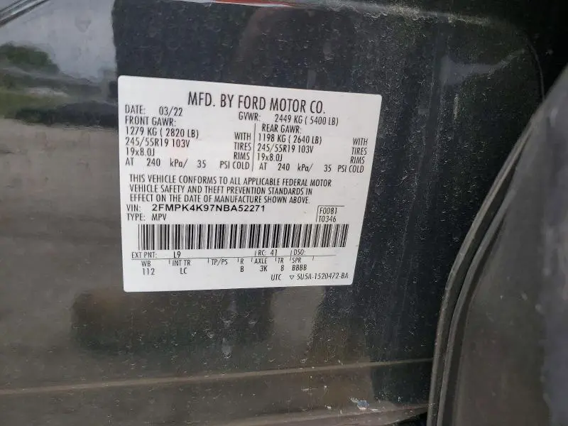2022 FORD EDGE TITANIUM  