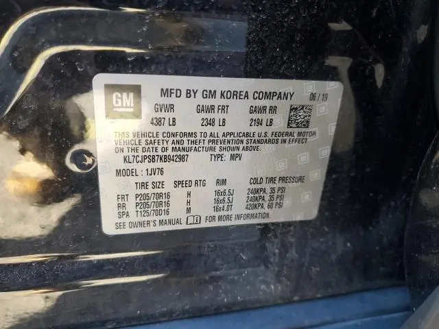 2019 CHEVROLET TRAX 1LT  