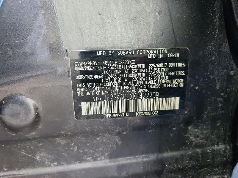 2019 SUBARU FORESTER PREMIUM  